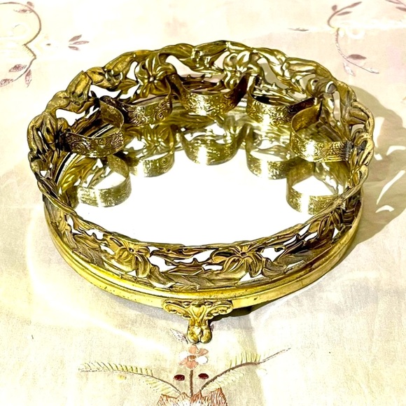 Vintage Gilt Mirrored Lipstick Holder